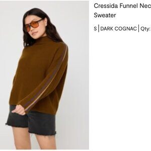 BNWT Spiritual Gangster Cressida Funnel Neck Sweater, Dark Cognac, Size S Small